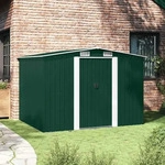 vidaXL 42910, vidaXL Gartenschuppen Gr&uuml;n Metall 257 x 205 x 178 cm