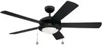 Deckenventilator Comet Schwarz 132 cm mit Beleuchtung und Zugketten - Schwarz