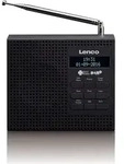 Lenco PDR-020BK - Tragbares Radio DAB+ FM-Radio mit Weckfunktion - Schwarz - Schwarz
