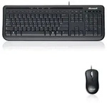 MICROSOFT - Wired Desktop 600 Keyboard & Mouse Deskset Schwarz - Schwarz