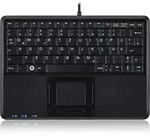 Perixx PERIBOARD-510 H PLUS DE, Mini USB-Tastatur, Touchpad, Hub, schwarz - Schwarz