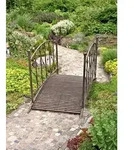 Gartenbr&uuml;cke DUKONO, mit Gel&auml;nder - Braun/Schwarz
