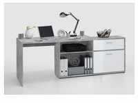 FMD furniture 367-001 Schreibtisch-Winkelkombination inNachbildung Beton Light