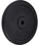 ScSPORTS&reg; Hantelscheiben - Einzeln, 30kg, &Oslash; 30/31mm, Gusseisen, Schwarz -