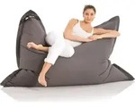 Lazy Bag XXL Riesensitzsack Dunkelgrau 180x140 cm - Bequemes Indoor & Outdoor