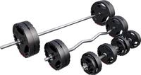 GORILLA SPORTS&reg; Hantelset - 100kg , Langhantelstange 170cm, SZ Curlstange 120cm, 2x
