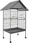 tectake&reg; Vogelk&auml;fig Bubi in Hammerschlagoptik 85 x 60 x 168 cm - Dunkelgrau