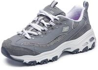 Skechers Damen D'lites Me Time Sneaker, Gray Trubuck Mesh White Trim, 35 EU