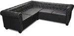 vidaXL Chesterfield-Ecksofa 5-Sitzer Kunstleder Schwarz - Schwarz