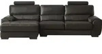 METROPOLITAN II Leder-Ecksofa - Schwarz - Linkes Ecksofa - Schwarz