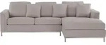 BELIANI Ecksofa Beige Polsterbezug L-F&ouml;rmig Linksseitig Modern Zierkissen Wonzimmer