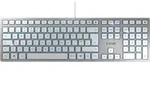 CHERRY KC 6000 Slim, Volle Gr&ouml;&szlig;e (100%), Kabelgebunden, USB, AZERTY, Silber,...
