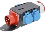 as-Schwabe MIXO Adapter Stromverteiler 400V 16A CEE auf 1x CEE & 3x Schuko IP44