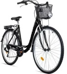 Bergsteiger Florenz 28 Zoll Damenfahrrad, ab 160 cm, Korb, Fahrrad-Licht, Shimano 7