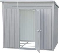 DURAMAX-Metallger&auml;tehaus Palladium 8x6 silber-mit Pultdach und Oberlicht-7453