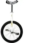 Qu-Ax Einrad "Luxus" Zebra, 20 Zoll (&oslash; 51 cm), 36 Speichen, Rahmen Wei&szlig; -...