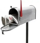 Wiltec Set US Mailbox silbergrau 180 x 220 x 480 mm, amerikanischer Briefkasten...
