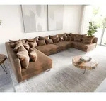 DELIFE Wohnlandschaft Clovis XL Braun Antik Optik Modulsofa - Braun