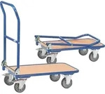 fetra KW 1, Stahl, Pritschenwagen-Trolley, Blau, 150 kg, 4 Rad/R&auml;der, Gummi