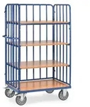Fetra Etagenwagen mit 4 B&ouml;den und L&auml;ngswand L x B 1000 x 600 mm 600 kg