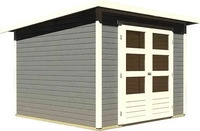 Karibu 82981, Karibu Gartenhaus Ger&auml;tehaus Stockach 4 terragrau 246x246x197 cm