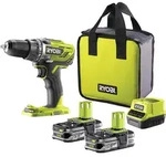 RYOBI R18DD3-215S Akku Bohrschrauber 18 V 50 Nm ( 5133003774 ) + 2x Akku 1,5 Ah...
