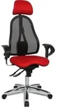 Topstar B&uuml;rostuhl Sitness 45, ST99U L51X Stoff rot, Gestell chrom