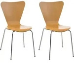 CLP 2er Set Besucherstuhl Calisto stapelbar natur