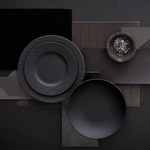 Villeroy & Boch Manufacture Rock, Pastateller, Rund, Porzellan, Schwarz, Manufacture