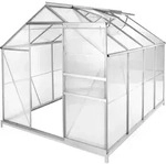tectake Gew&auml;chshaus mit Fundament Aluminium UV-best&auml;ndig 185x250x195cm -