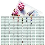 100er Set Sturzglas 125 ml To 66 silberner Deckel incl. Diamant-Zucker...