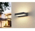 Moderne Up and Down LED Au&szlig;enwandleuchte, Terrassenlampe Anthrazit, Breite 23cm -