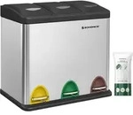SONGMICS M&uuml;lleimer 24L Edelstahl Abfalleimer Inneneimer 3 x 8L Treteimer -