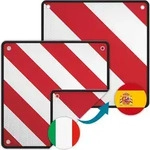 Wiltec 2in1 rot wei&szlig;e Warntafel Spanien und Italien aus Aluminium mit