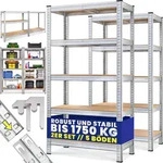 MONZANA 2er Set Schwerlastregal 180x90x40cm - Silber