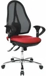 Topstar B&uuml;rostuhl Open Point SY Deluxe, OP290U G21 rot, schwarz, chrom Stoff - Rot