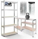 AREBOS Schwerlastregal 180x90x40 cm | 875 kg | 5 MDF B&ouml;den | Stecksystem...