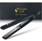 Golden Curl Titanium Gl&auml;tteisen GL829 (IL Nero Schwarz) 2 in 1 zum Gl&auml;tten und