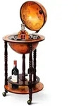 COSTWAY Globusbar mit Rollen, Weinregal, Servierwagen, Globus Bar, Barwagen Holz