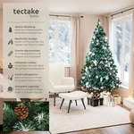 tectake&reg; Weihnachtsbaum 180 cm, k&uuml;nstlich mit Zapfen inklusive Metallst&auml;nder mit