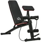 HOMCOM Multifunktion Trainingsbank Hantelbank mit Feder Gewicht bis 300kg - Schwarz