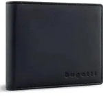 bugatti Leder Geldb&ouml;rse Lima RFID Wallet With Flap Black schwarz - Schwarz