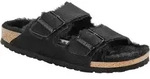 Birkenstock Arizona Lammfell Wildleder Schwarz Schmales Fu&szlig;bett - 752663 - Schwarz -