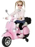 Kinder Elektro Roller Vespa | Mit St&uuml;tzr&auml;dern - Scheinwerfer - Koffer zum...