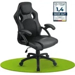 Juskys Racing Schreibtischstuhl Montreal (schwarz) - Gaming Stuhl ergonomisch,