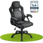 Juskys Racing Schreibtischstuhl Montreal (grau) - Gaming Stuhl ergonomisch,