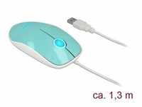 Delock Optische 3-Tasten LED Maus USB Typ-A türkis