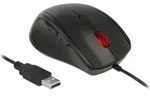 MAUS ergonomisch optisch 5-Tasten Linksh&auml;nder USB-A Delock - Schwarz