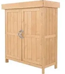 Outsunny Ger&auml;teschrank Ger&auml;teschuppen Holzschrank 2 F&auml;cher Tannenholz Natur -