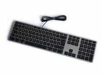 Matias Aluminium Erweiterte USB Tastatur DE für Mac OS - Space Grey